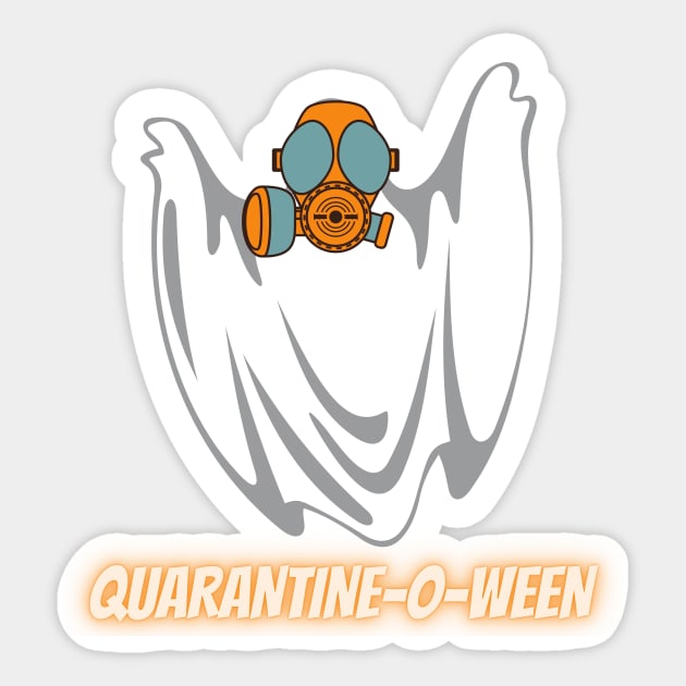 Quarantine-O-Ween Ghost Funny Halloween Gift Easy Halloween Costume Phantom with a Quarantine Mask Radioactive Mask Halloween 2020 Sticker by nathalieaynie